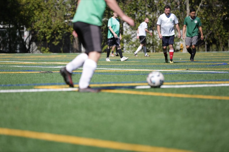 Midfield play during a PAASL game